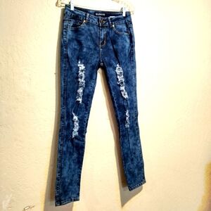 Diamante Acid Wash Distressed Jeans Size 9